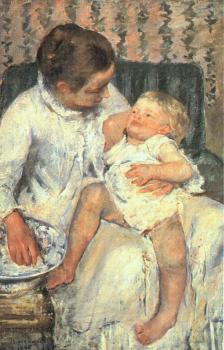 Mary Cassatt : Mother About to Wash Her Sleepy Child